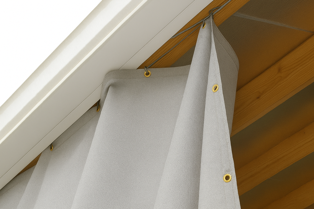 HorseFlyNet Heavy-Duty Vinyl-Coated Mesh Barn Curtain – Gray Durable Sun, Wind & Bird Barrier